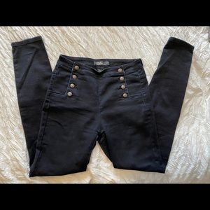 Cello Button Black Skinny Jeans